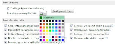 Mengubah default warna error checking